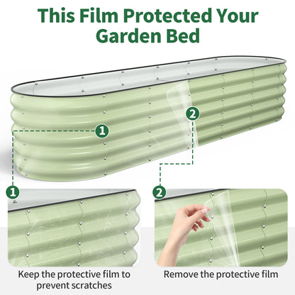 Fruit green metal raised garden bed panels with removable protective film