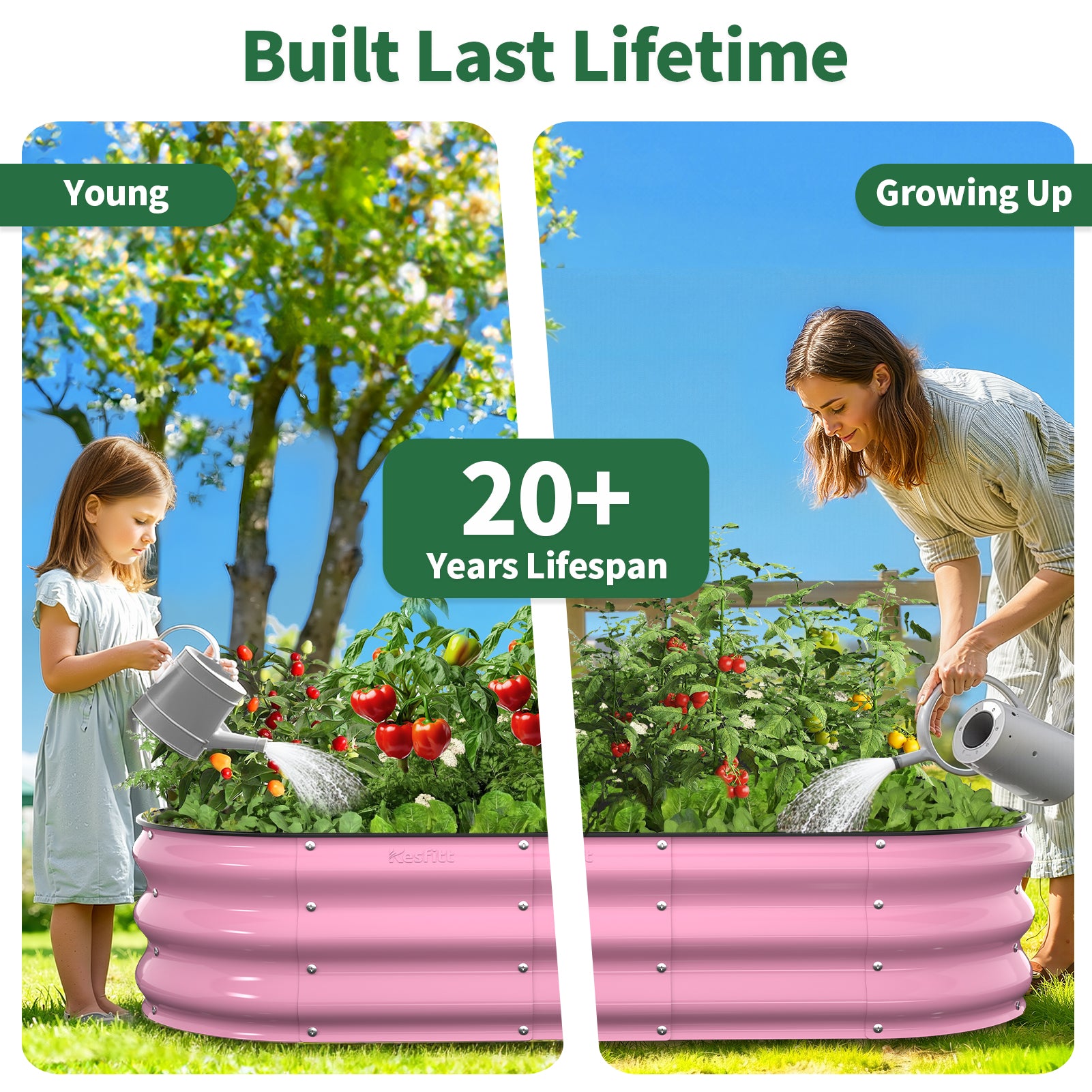 Raised Garden Bed  (Blushing Pink, 4x2x1 FT)