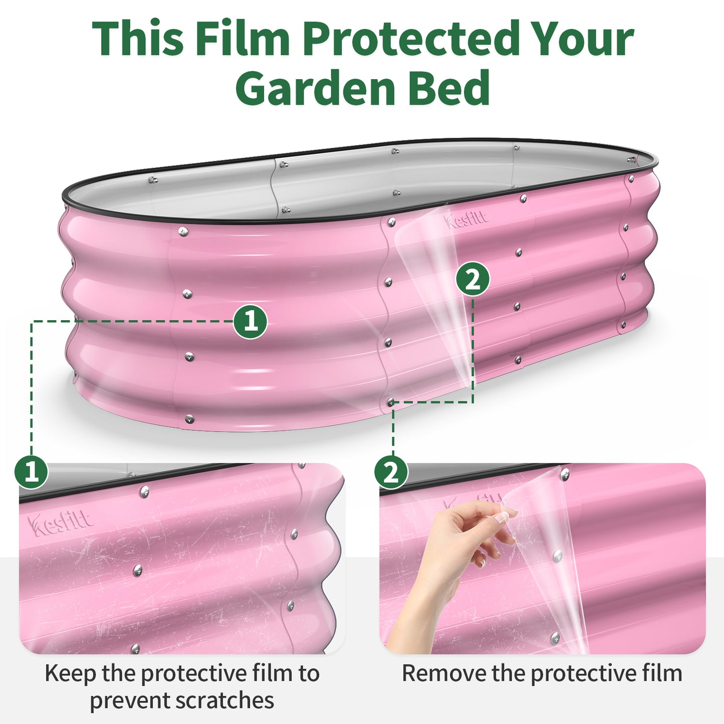 Raised Garden Bed  (Blushing Pink, 4x2x1 FT)