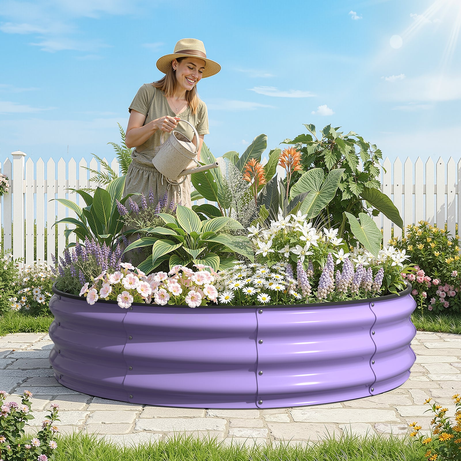 Raised Garden Bed Kit ( Lavender Purple, 4x4x1 ft)