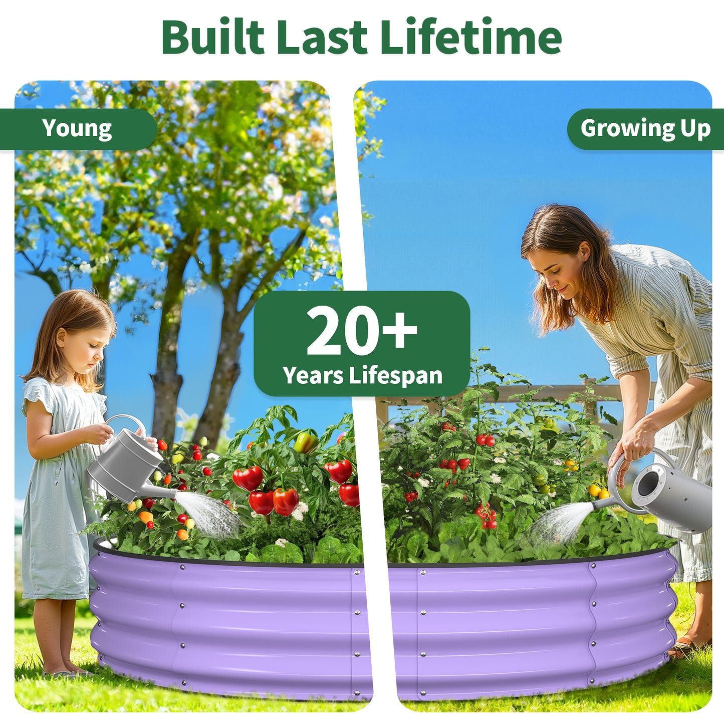 Raised Garden Bed Kit ( Lavender Purple, 4x4x1 ft)