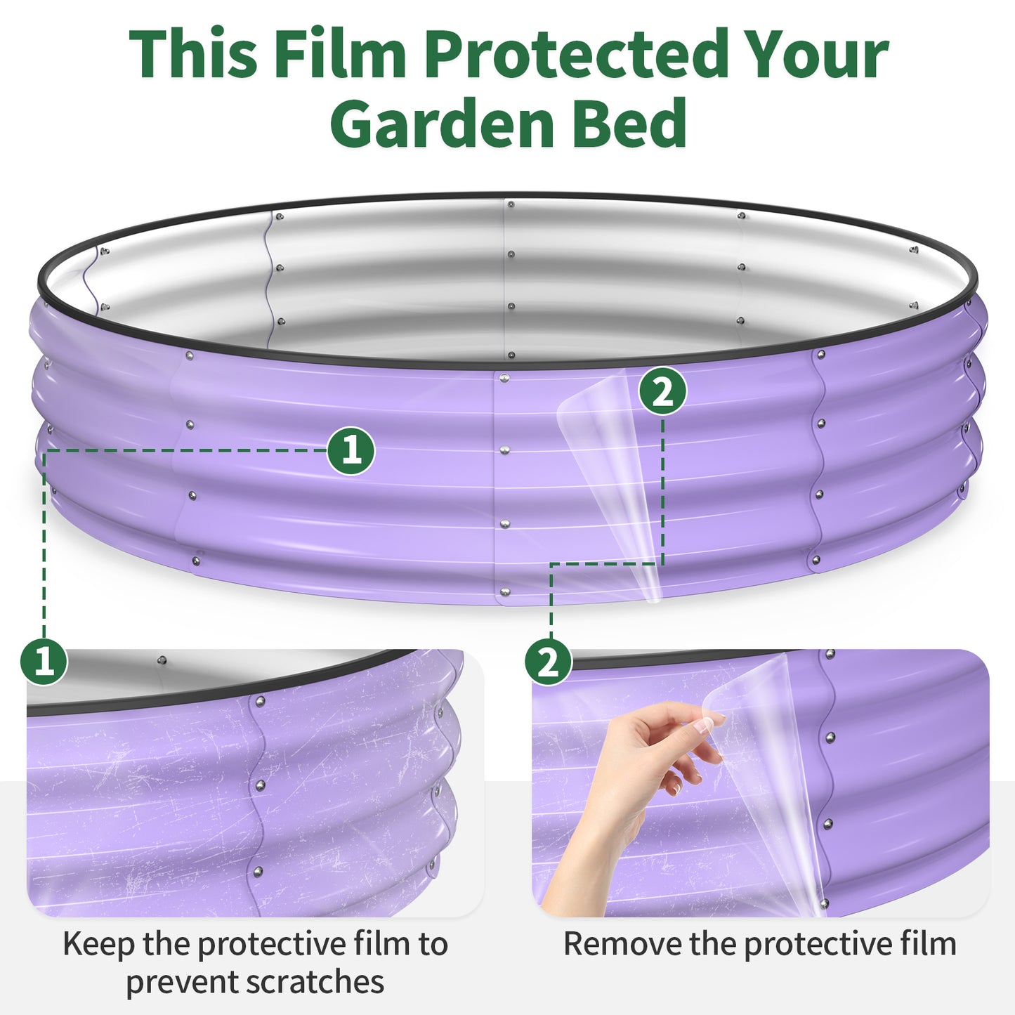 Raised Garden Bed Kit ( Lavender Purple, 4x4x1 ft)