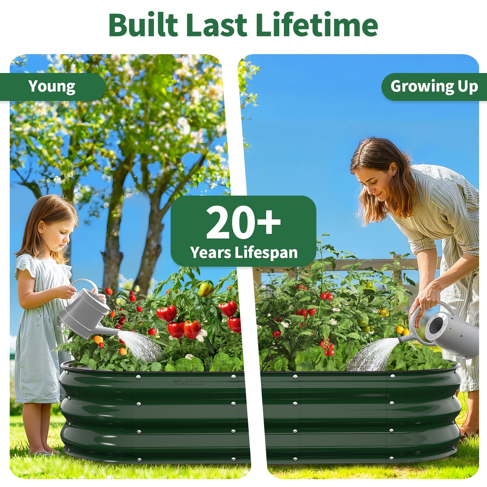 Raised Garden Bed (Forest Green, 4x2x1 FT)