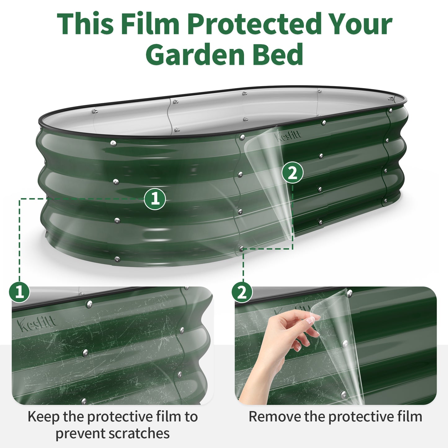 Raised Garden Bed (Forest Green, 4x2x1 FT)