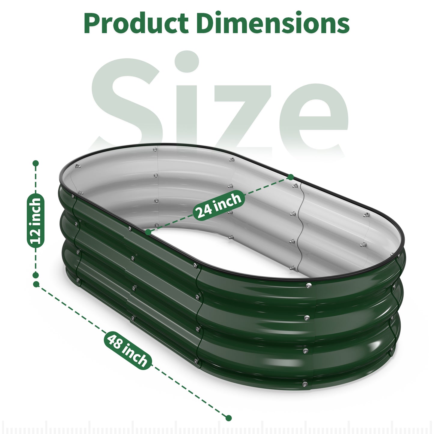Raised Garden Bed (Forest Green, 4x2x1 FT)
