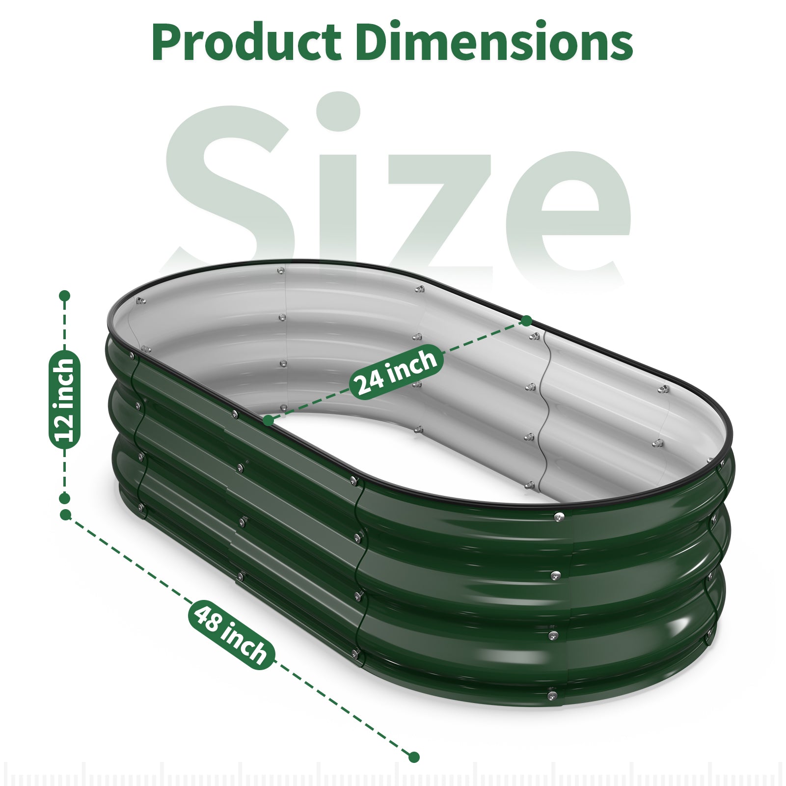 Raised Garden Bed (Forest Green, 4x2x1 FT)