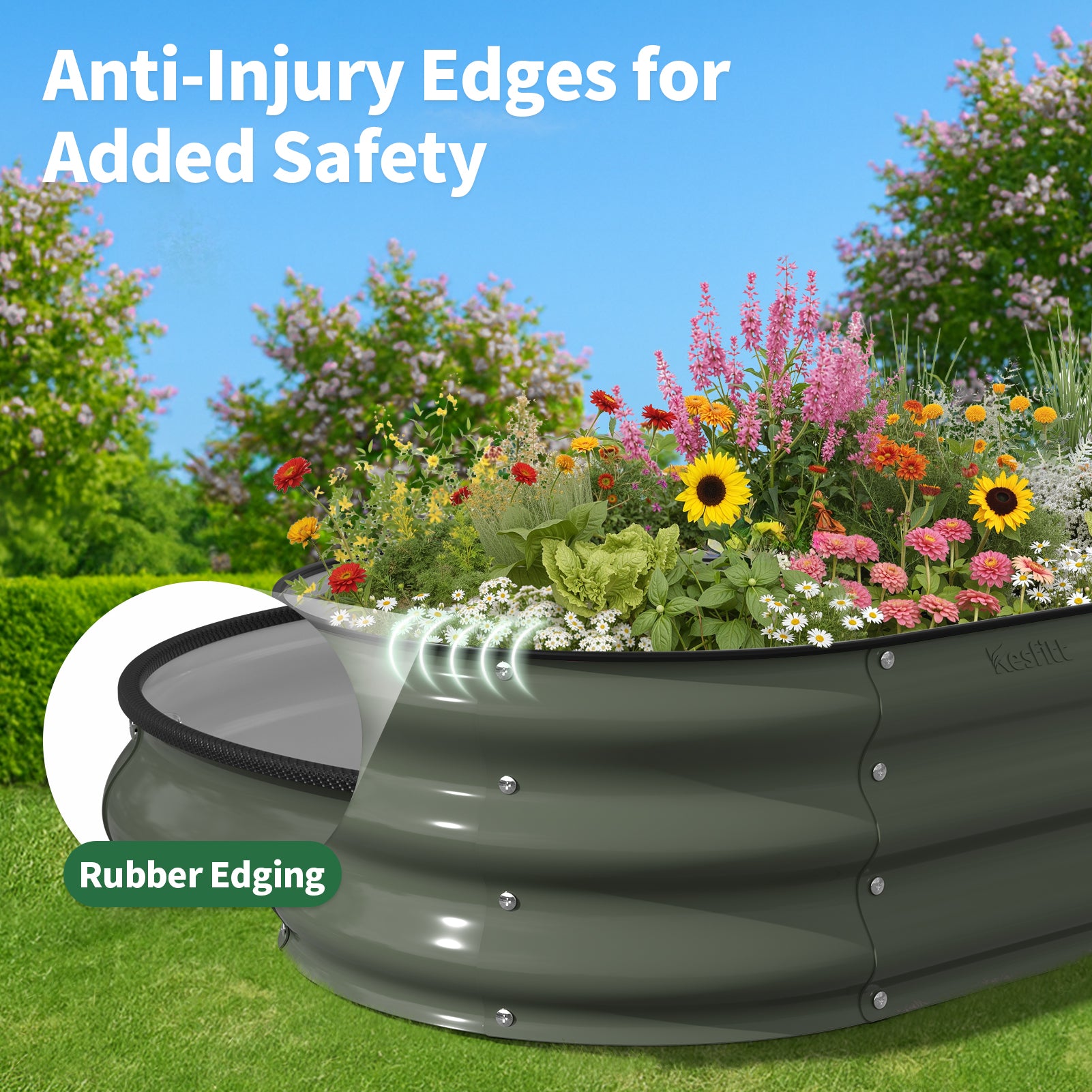 Raised Garden Bed ( Volcanic Gray, 4x2x1 FT)