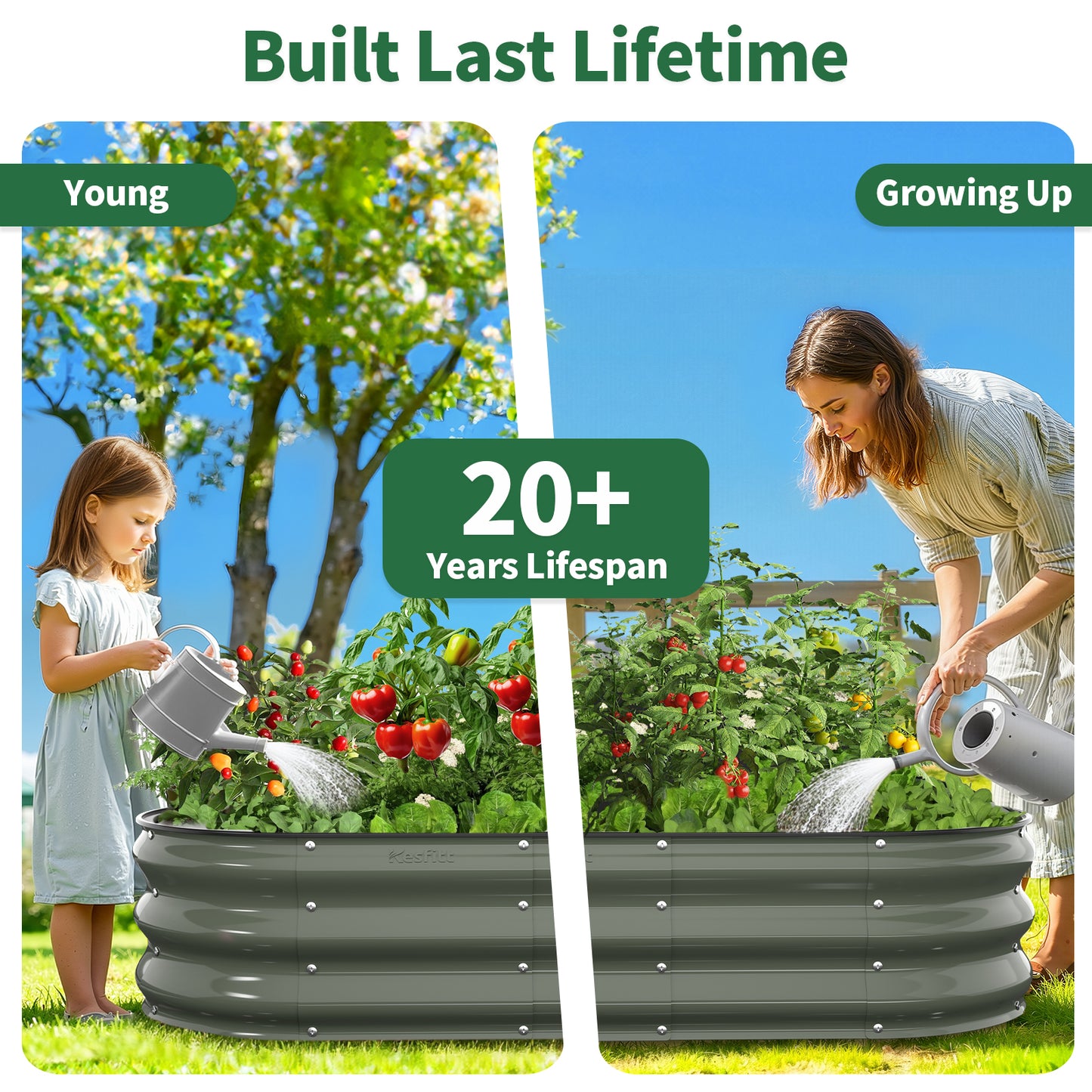 Raised Garden Bed ( Volcanic Gray, 4x2x1 FT)