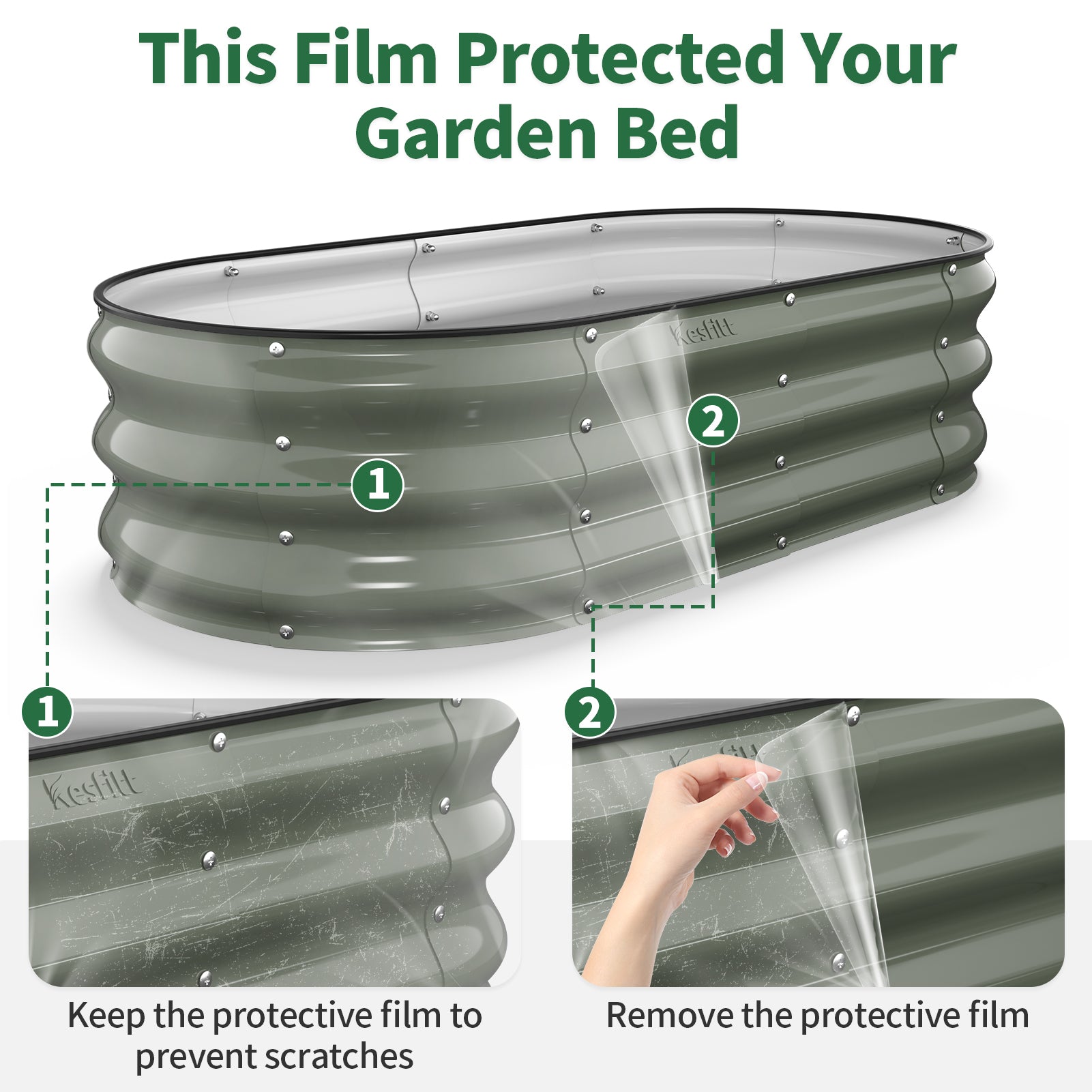 Raised Garden Bed ( Volcanic Gray, 4x2x1 FT)