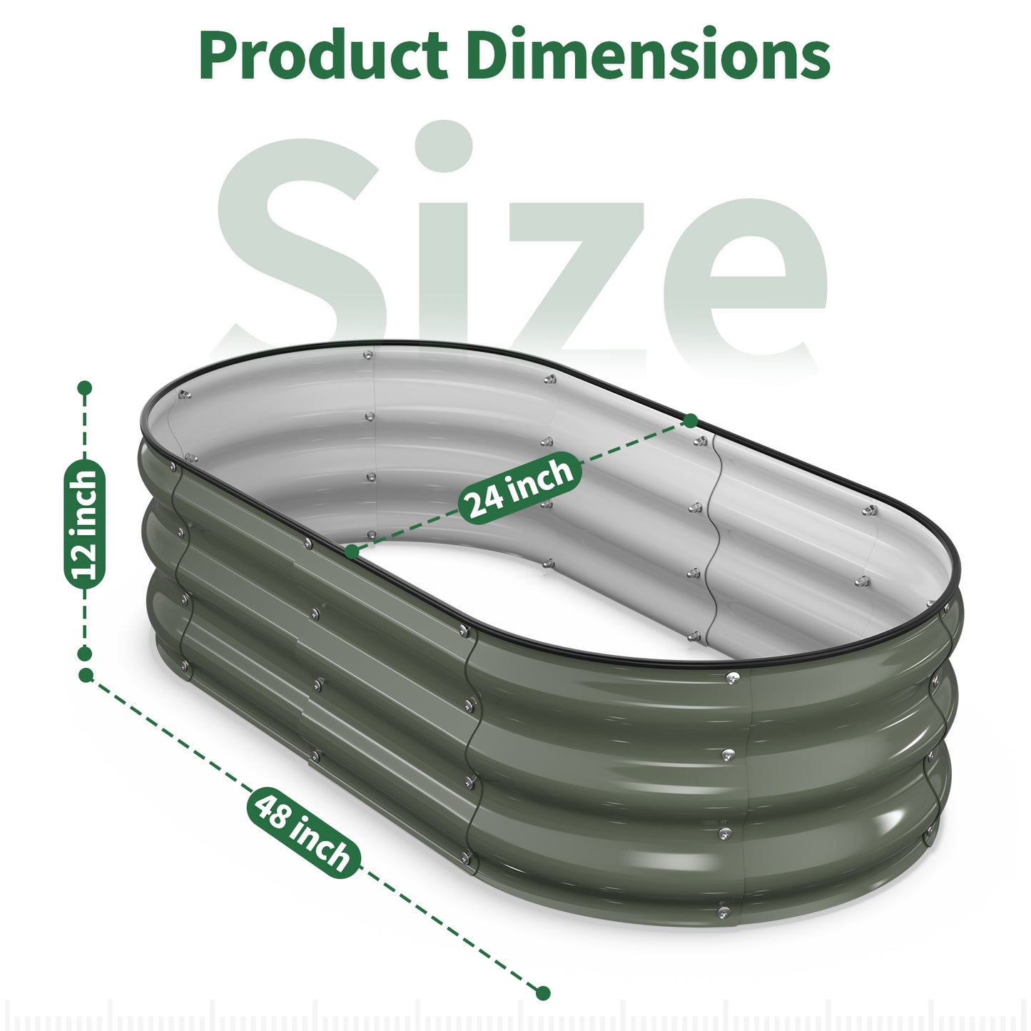 Raised Garden Bed ( Volcanic Gray, 4x2x1 FT)
