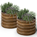 Round Metal Raised Garden Bed, 2x2x1.5 FT, 2 Pack