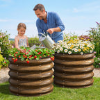 Round Metal Raised Garden Bed, 2x2x1.5 FT, 2 Pack