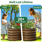 Round Metal Raised Garden Bed, 2x2x1.5 FT, 2 Pack
