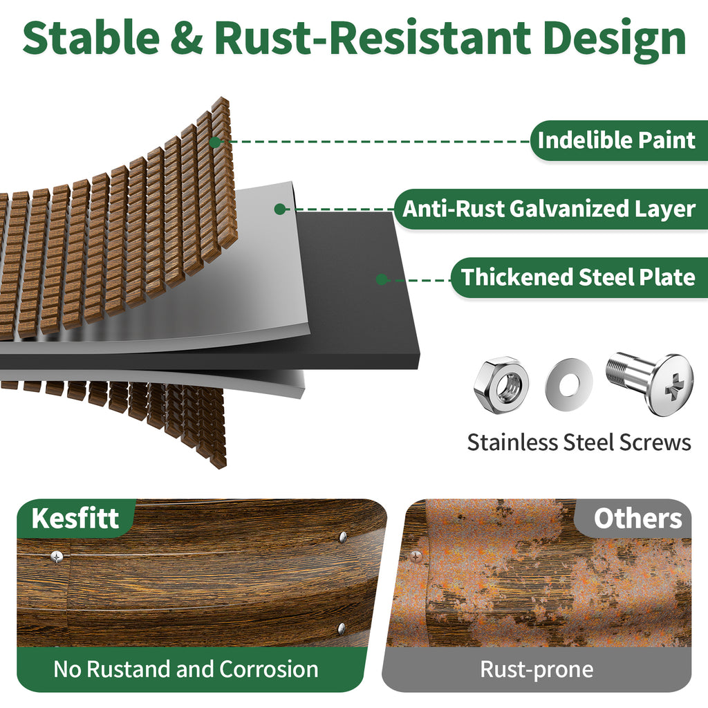 Round Metal Raised Garden Bed, 2x2x1.5 FT, 2 Pack