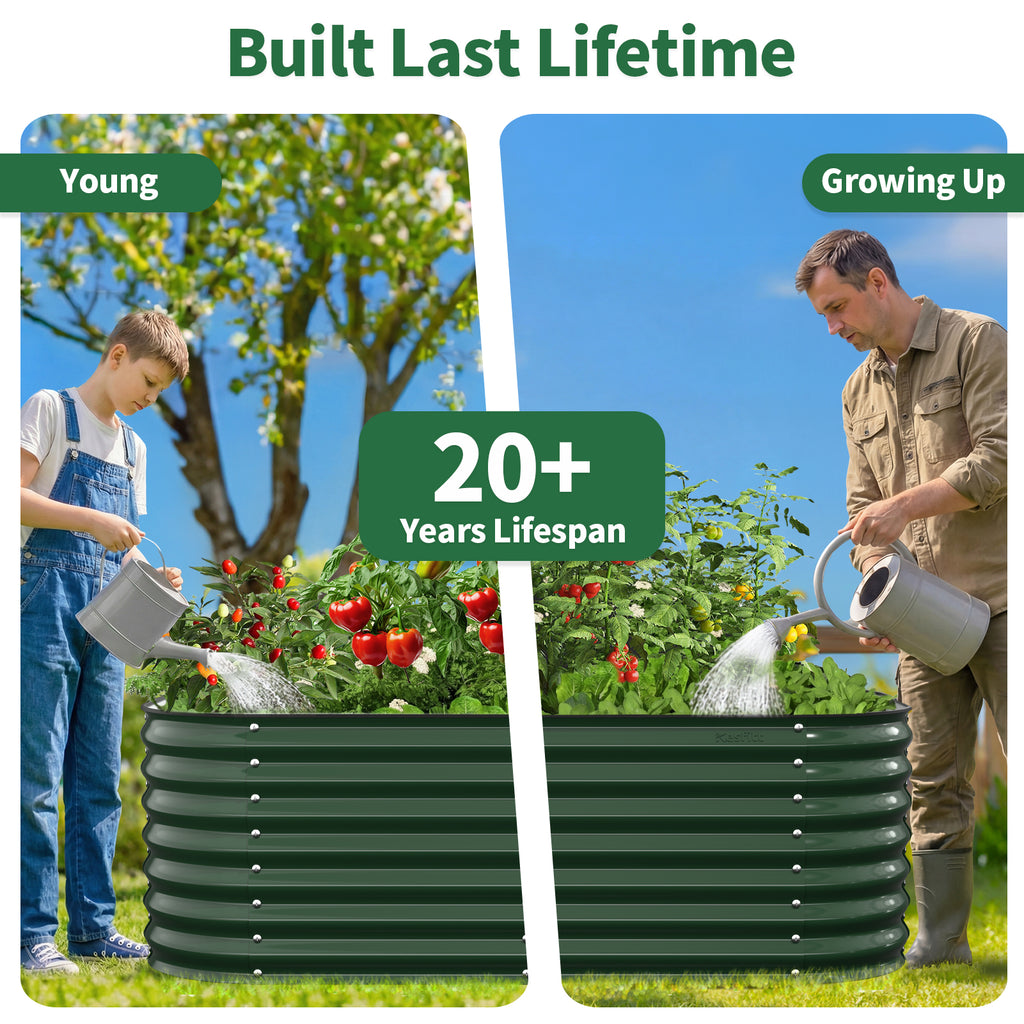 backyard garden layout with organized raised planter box for home vegetable gardening