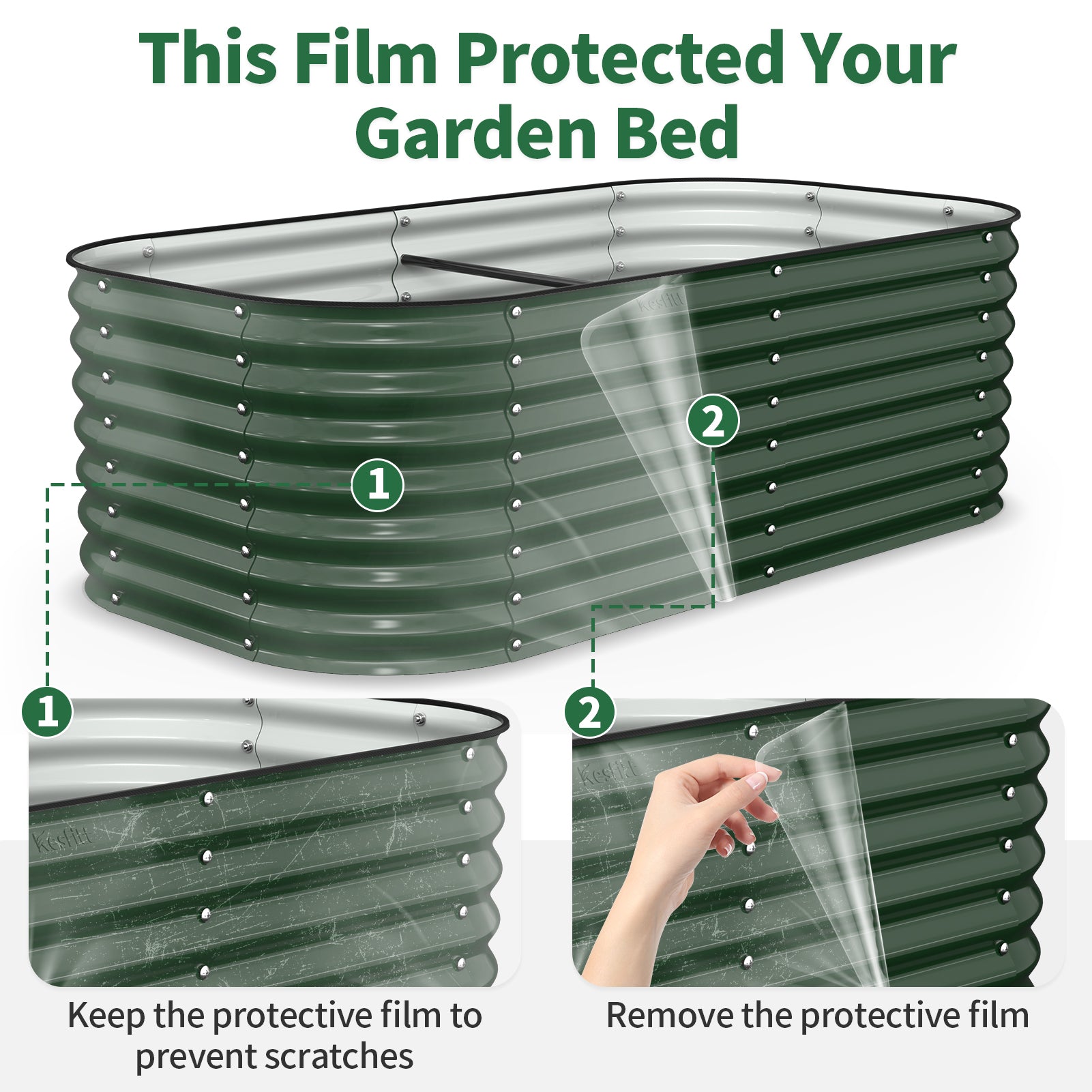 Raised Garden Bed Kit (Forest Green, 6x3x2 ft)