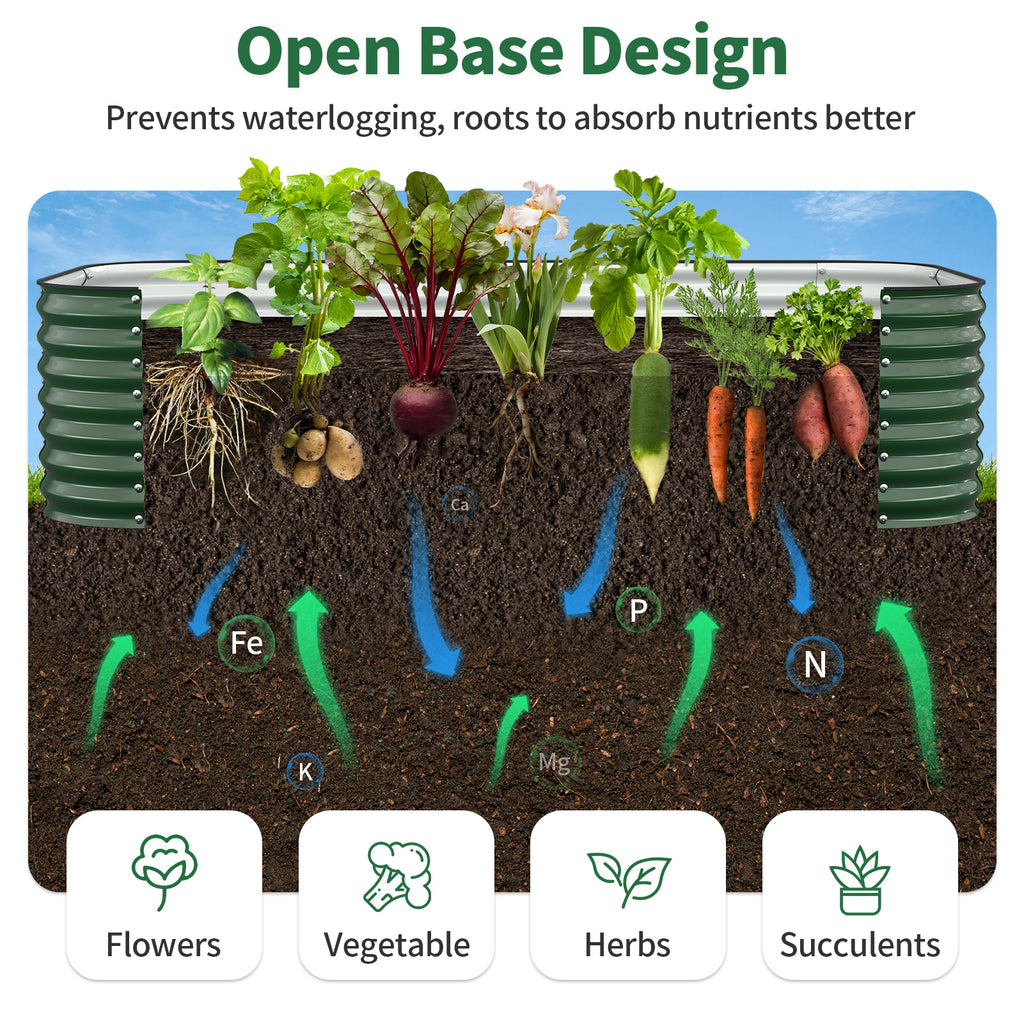 open base garden bed improving drainage and nutrient absorption for vegetable roots