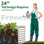 tall raised garden bed reducing bending while planting flowers and vegetables