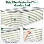 scratch protective film on metal planter panels during installation process