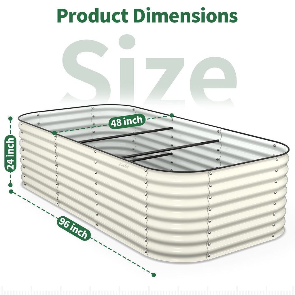 size of extra large 8 by 4 foot deep raised garden planter box 24 inch height