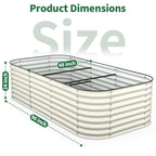 size of extra large 8 by 4 foot deep raised garden planter box 24 inch height
