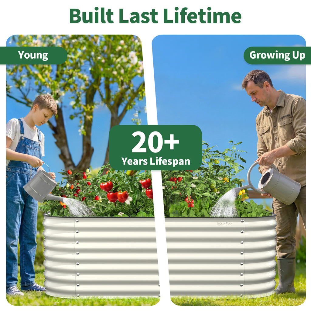 Raised Garden Bed Kit (Pearl White, 6x3x2 ft )